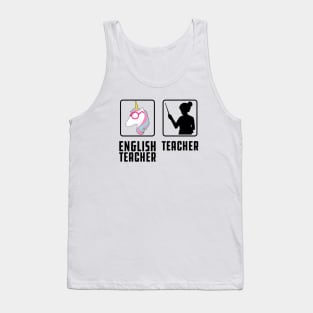 English Teacher Unicorn Tank Top